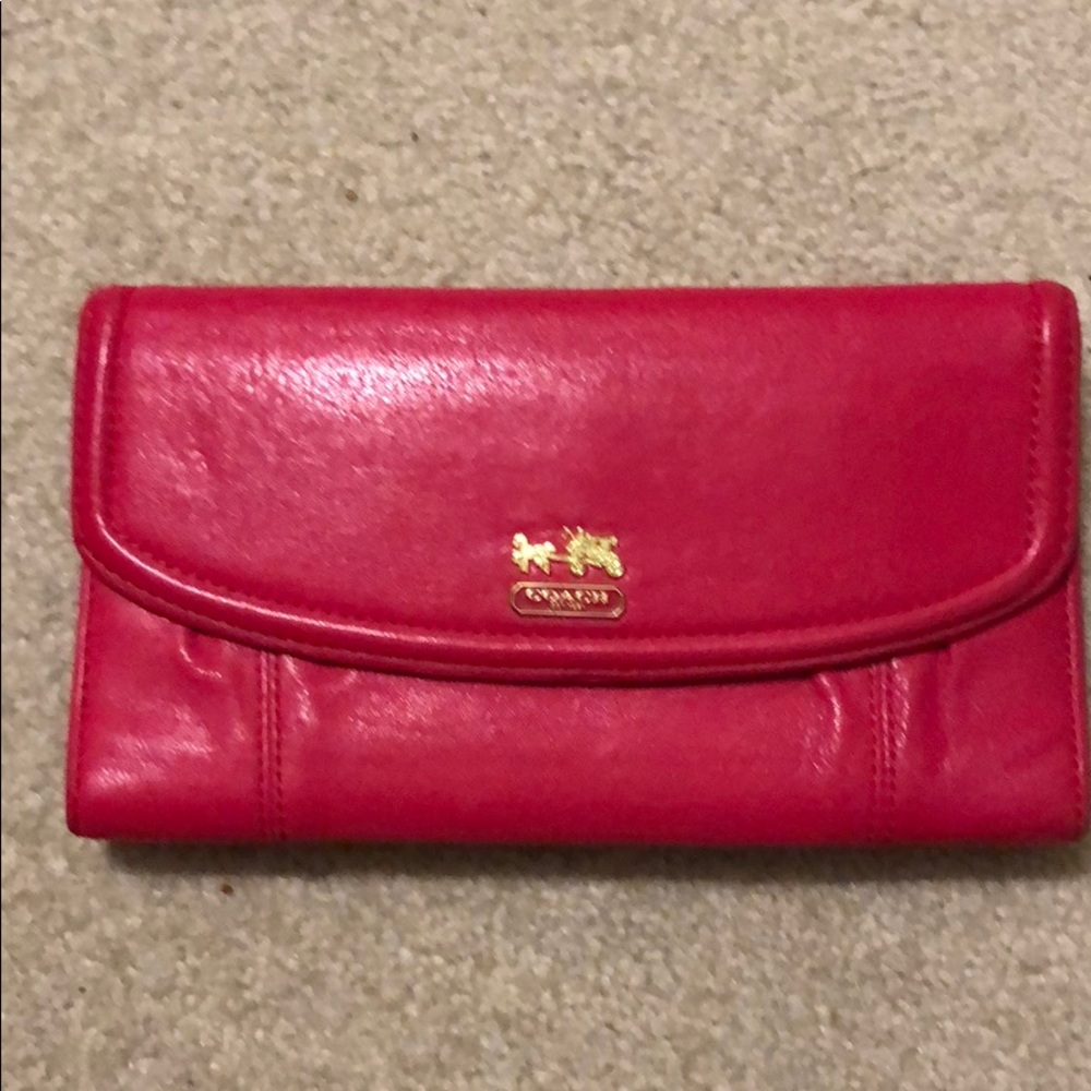 Coach Large Pink Wallet Leather